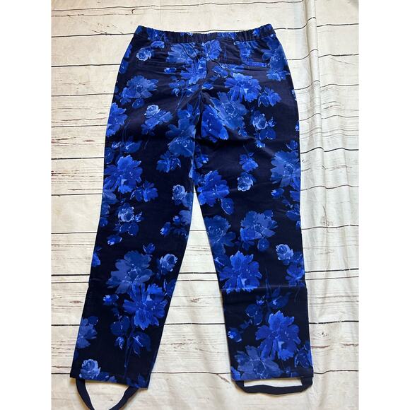 isaacmizrahilive Blue Floral 12 Petite Dress Pants Cottagecore - Picture 9 of 10
